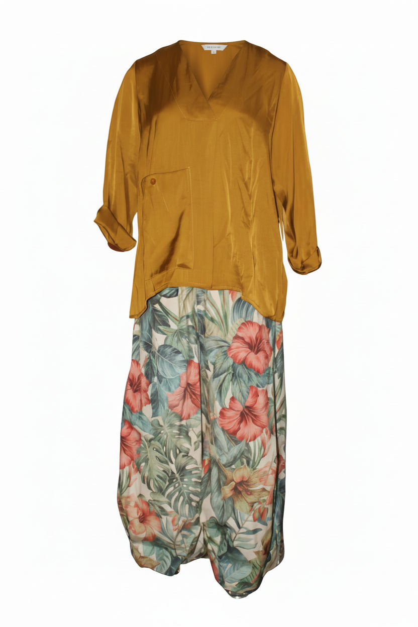 Camisa Wendy Trendy Ocre Oro Viejo con Bolsillo