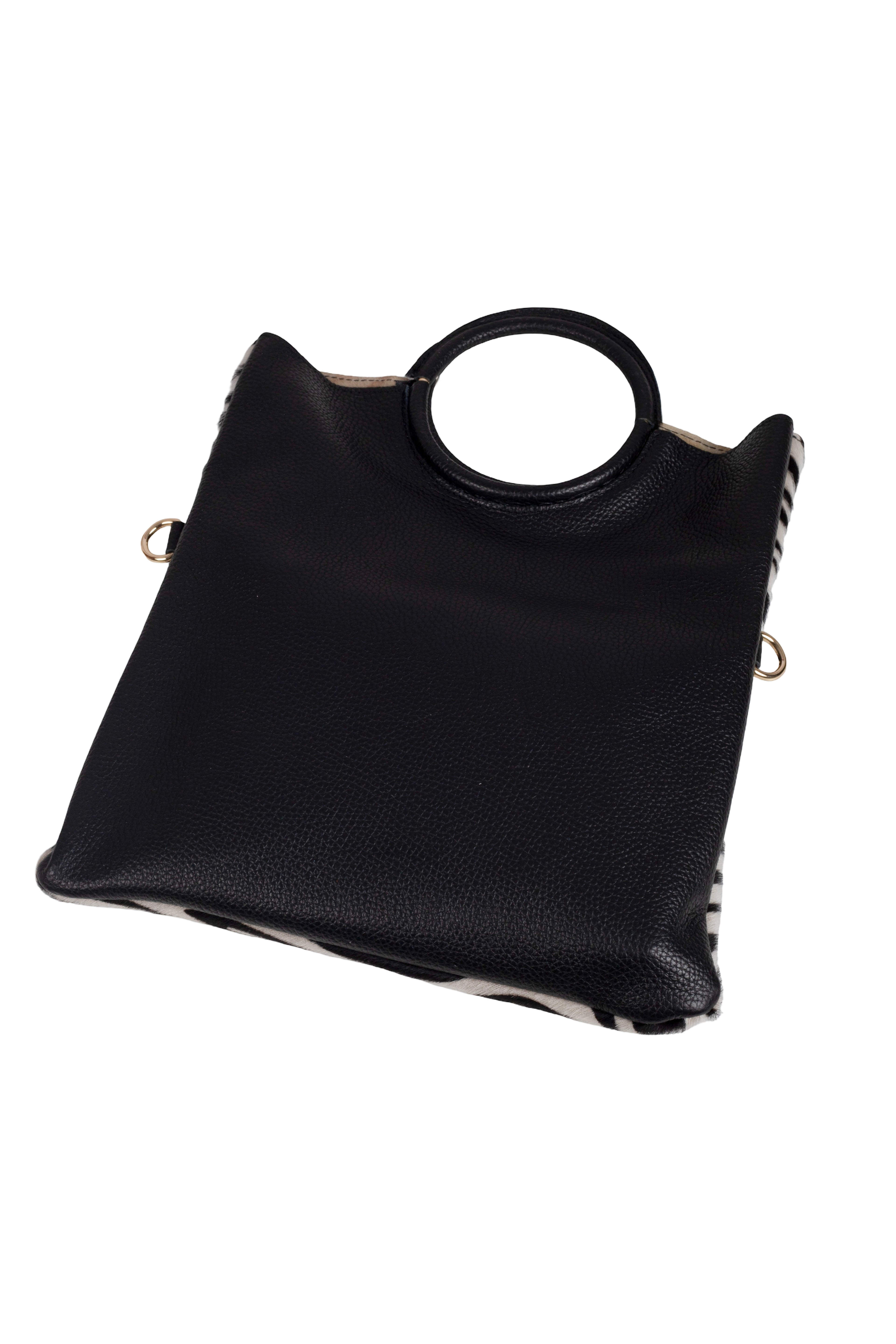 Bolso Capazo Estampado Cebra con Bolso Interior