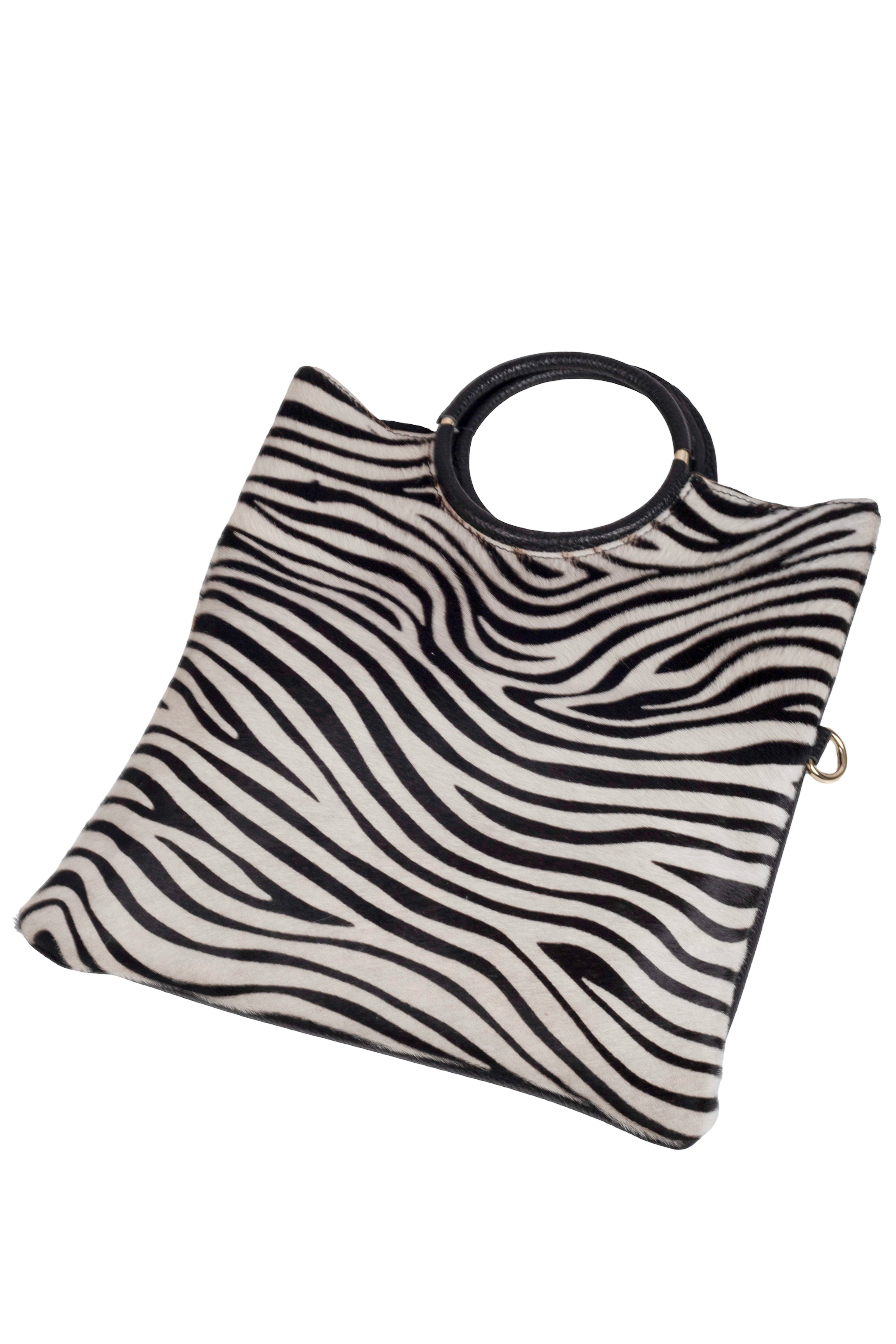 Bolso Capazo Estampado Cebra con Bolso Interior