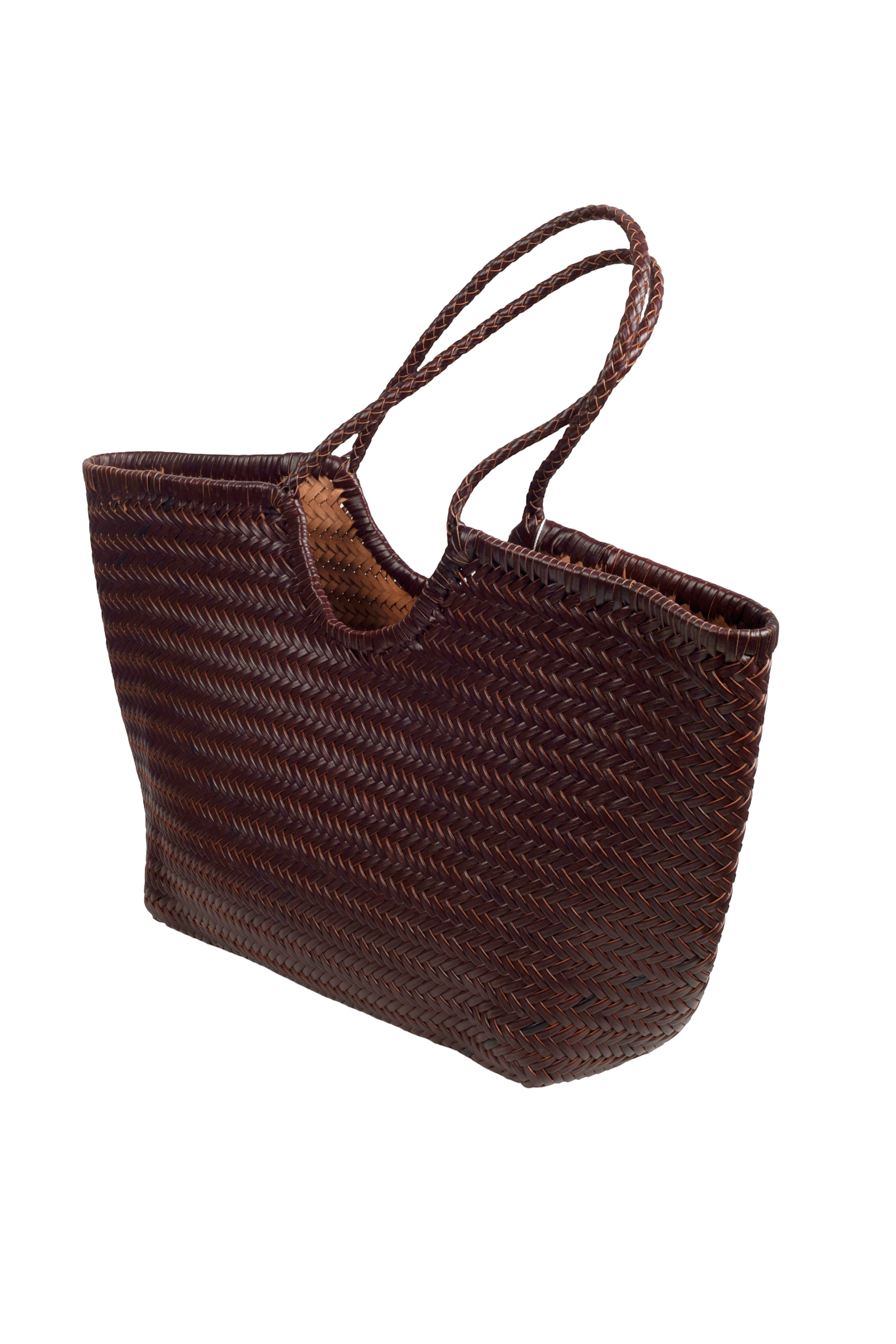 Bolso Piel Trenzada Marrón Chocolate