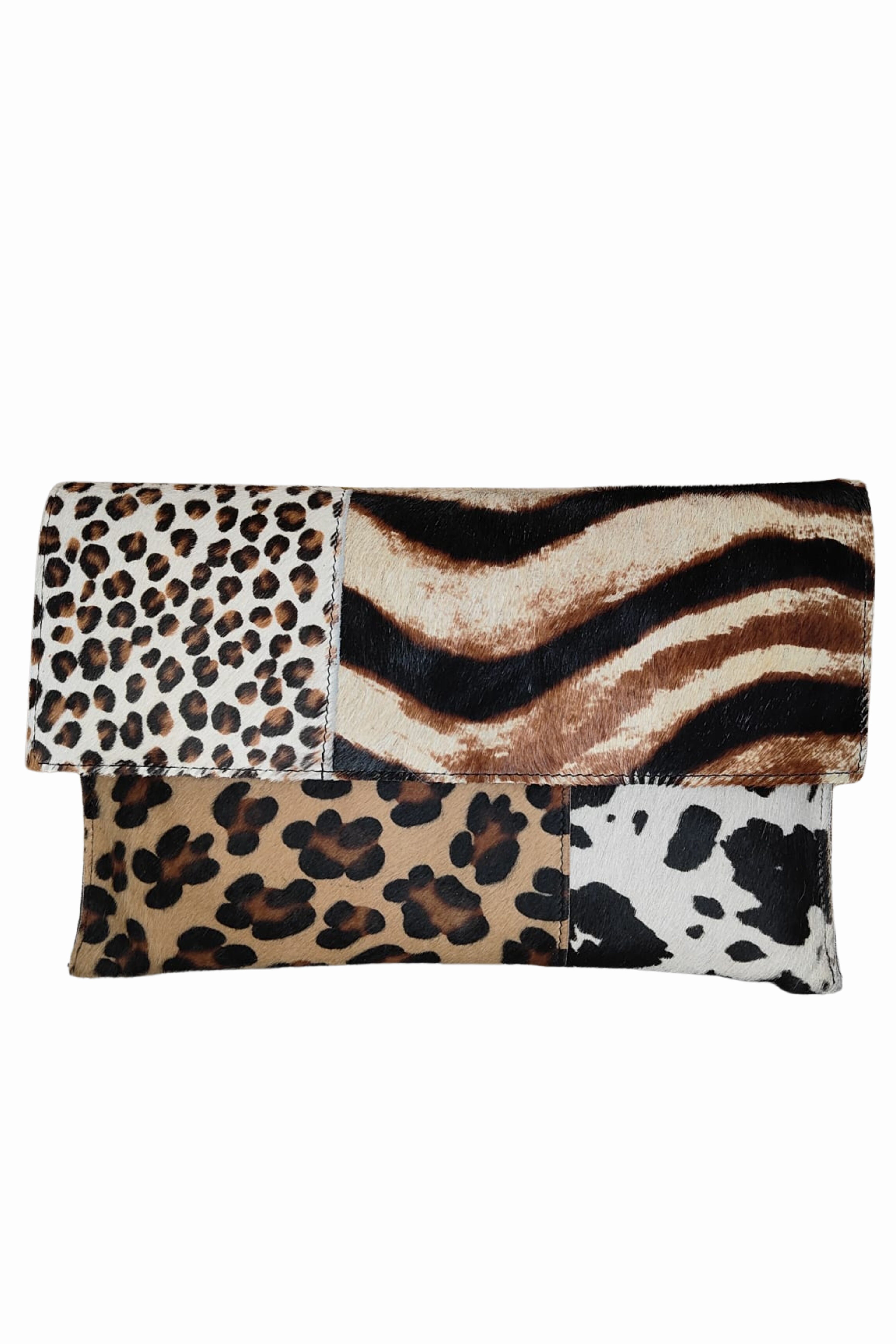 bolso cartera de estampado de animal print