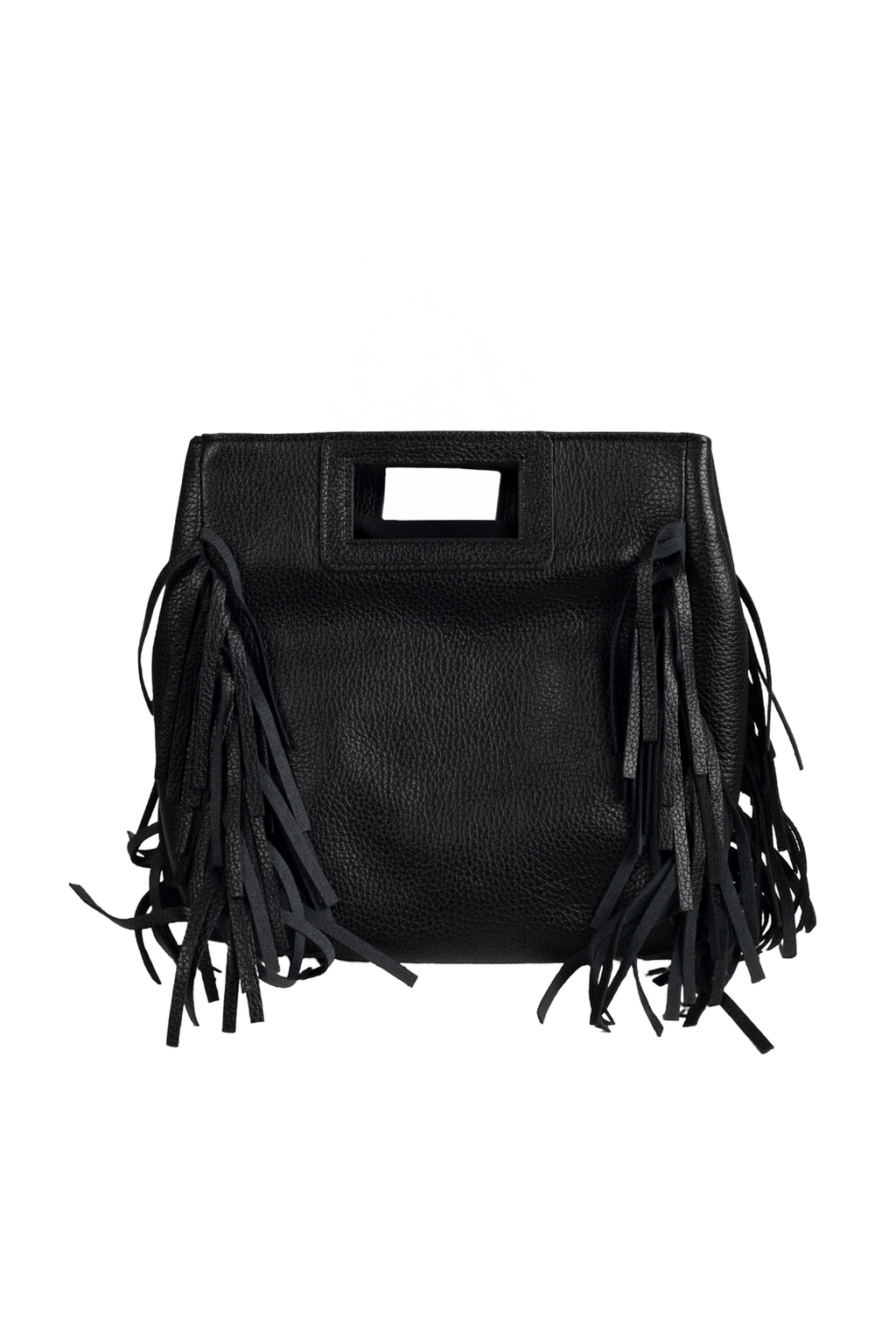 Bolso Estampado Vaca Marrón Flecos Negros