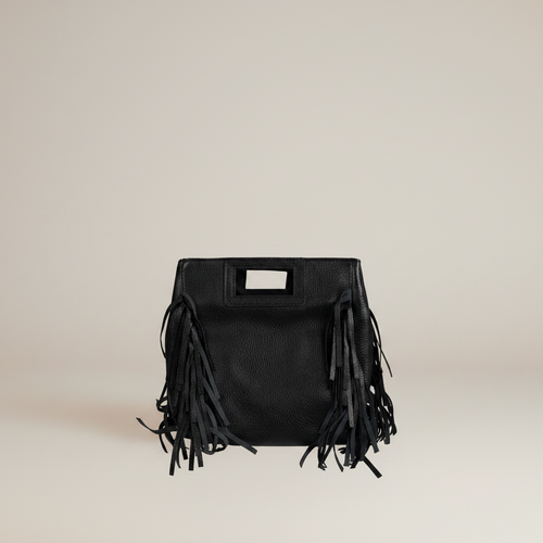 Bolso Estampado Vaca Marrón Flecos Negros