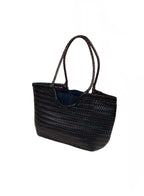 Bolso Capazo Trenzado Azul Marino con Saco Interior Azul Marino