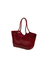 Bolso Capazo Trenzado Rojo Burdeos con Saco Interior