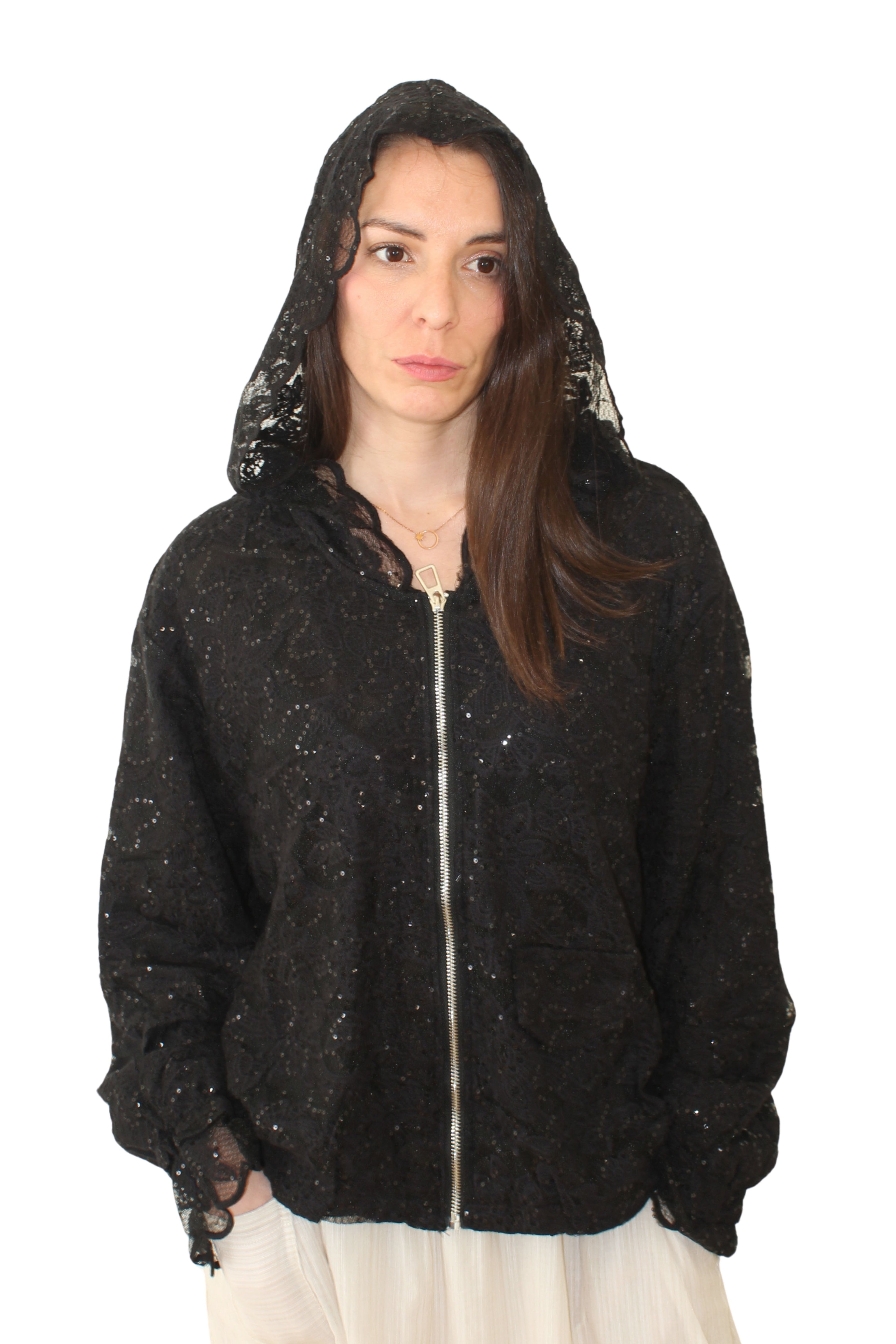 bomber de encaje de jot_madrid negra