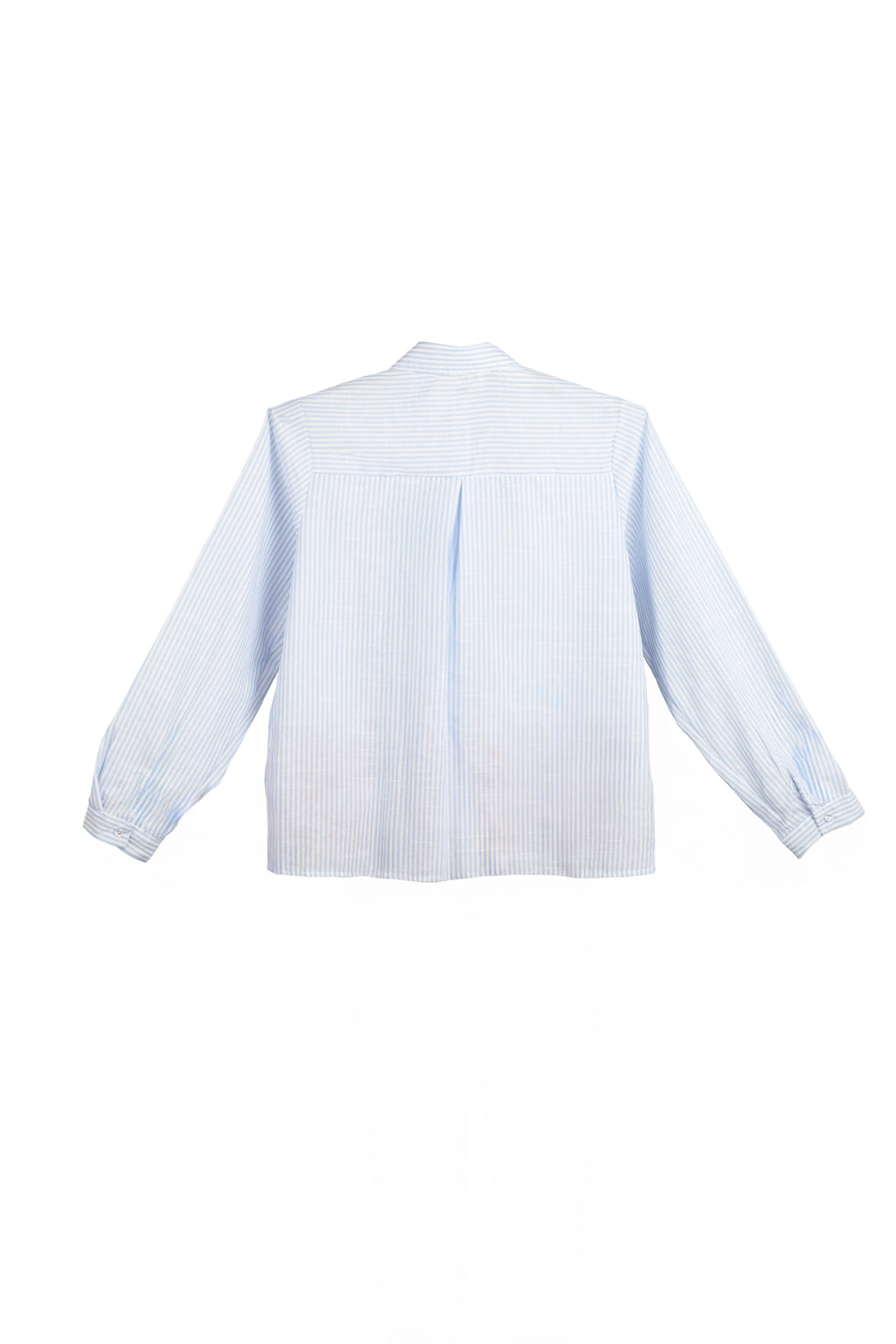 Camisa Rayas Azules Bordado Flores Rojas - Jot_Madrid LYKKE