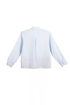 Camisa Rayas Azules Bordado Flores Rojas - Jot_Madrid LYKKE
