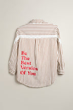 Camisa Rayas Texto Rojo Be The Best Version of You - Jot_Madrid LYKKE