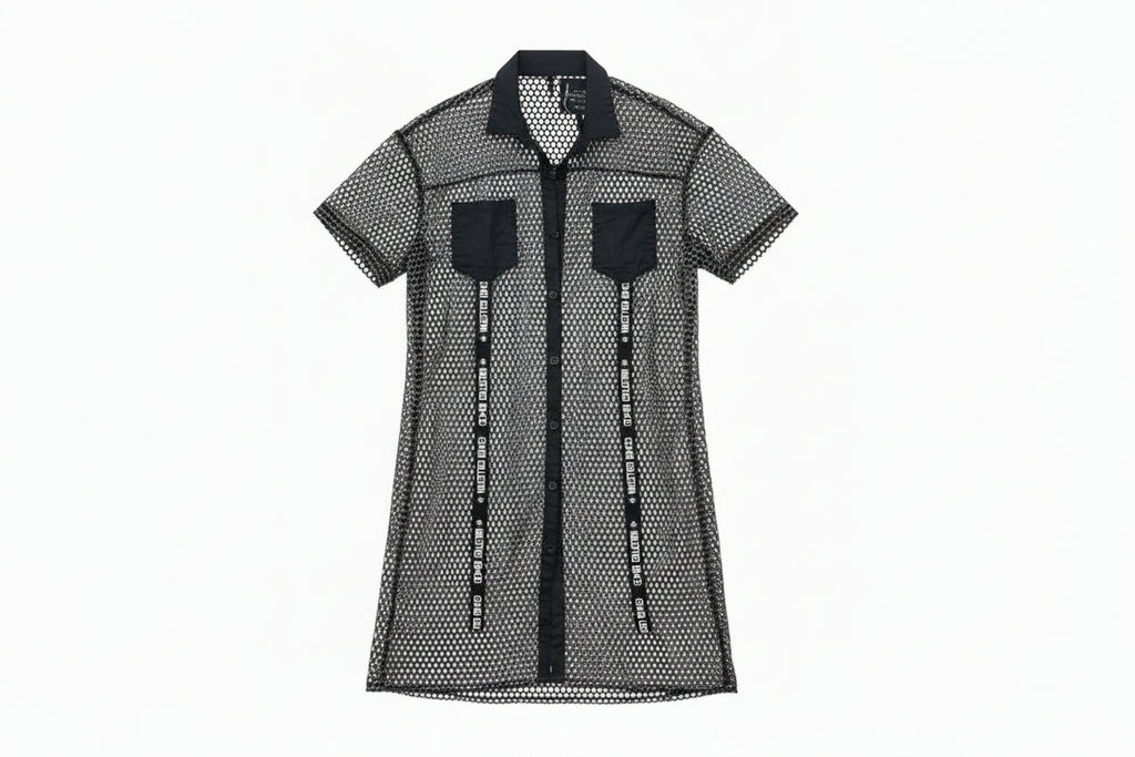camisa de jot_milano de red negra y vivo plateado
