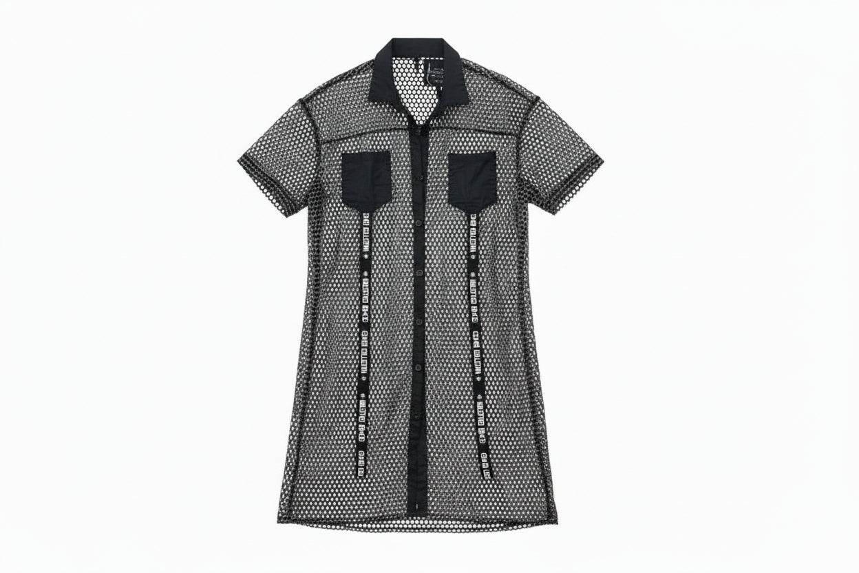 camisa de jot_milano de red negra y vivo plateado