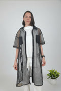 camisa de jot_milano de red negra con pespunte plateado