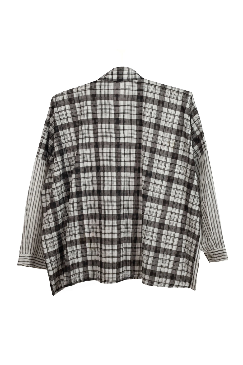 Camisa Lila Mickey Cuadros Transparente en tonos rosas y malvas LYKKE