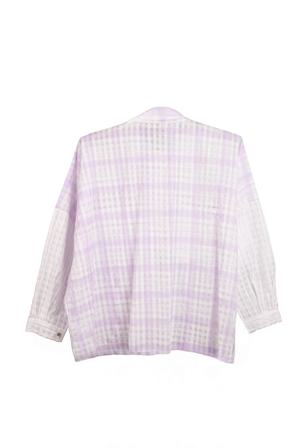 Camisa Lila Mickey Cuadros Transparente en tonos rosas y malvas LYKKE