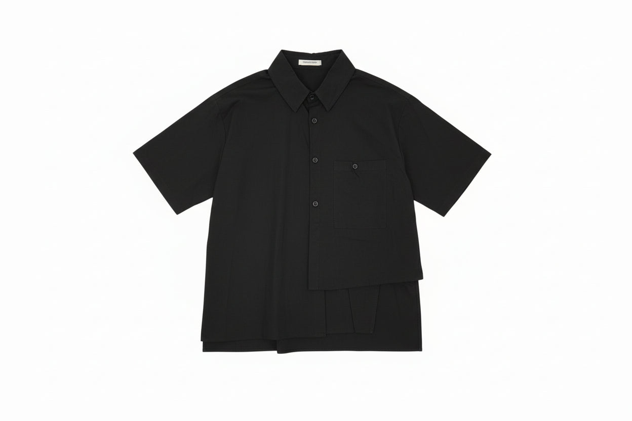 camisa asimetrica negra nefelibata