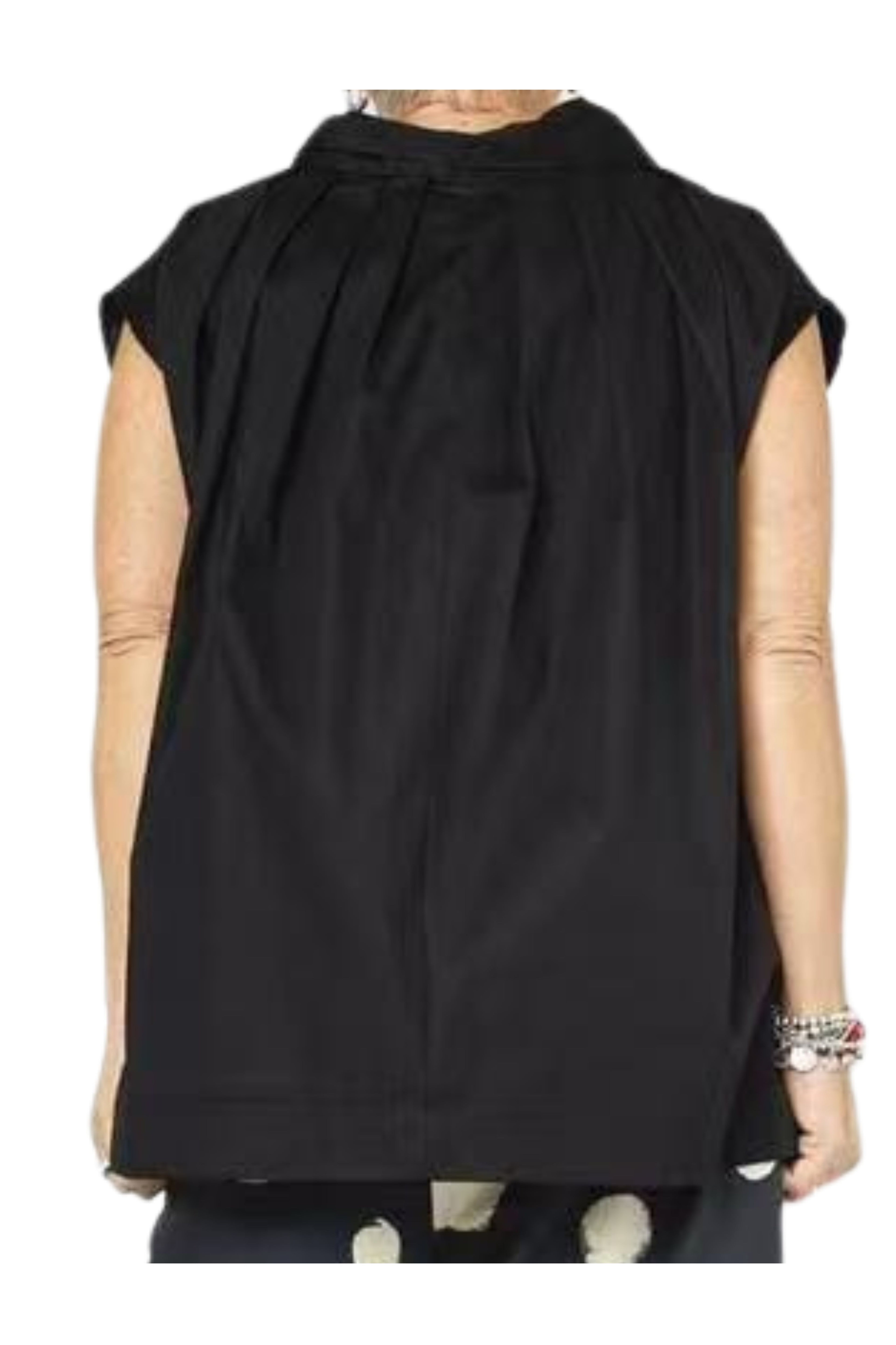 camisa wendy trendy con lazo en el cuello negra plisada