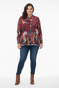 camisa curvy yolykke estampado caballos en seda