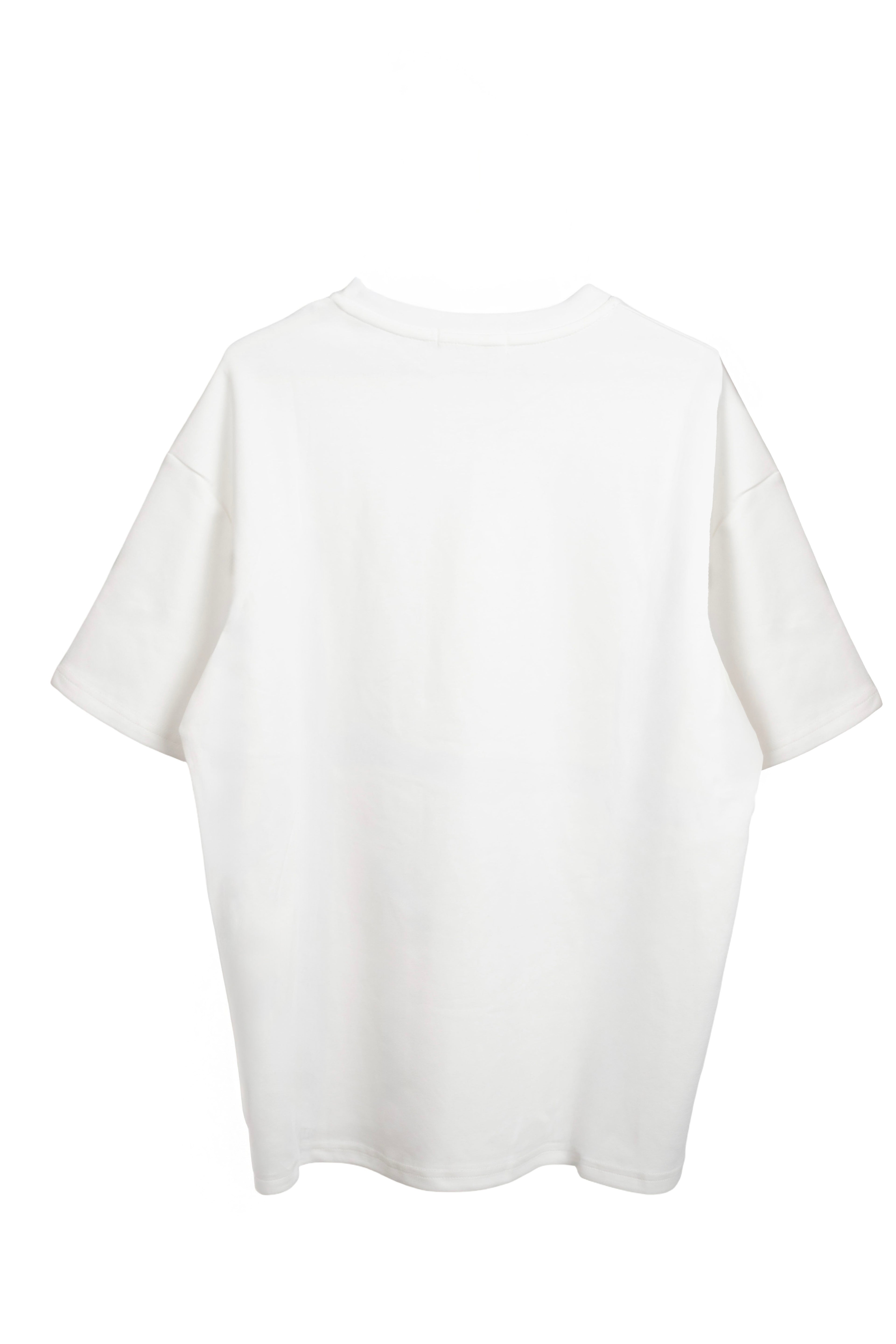 camiseta nefelibata glamour de brillos blanca trasera