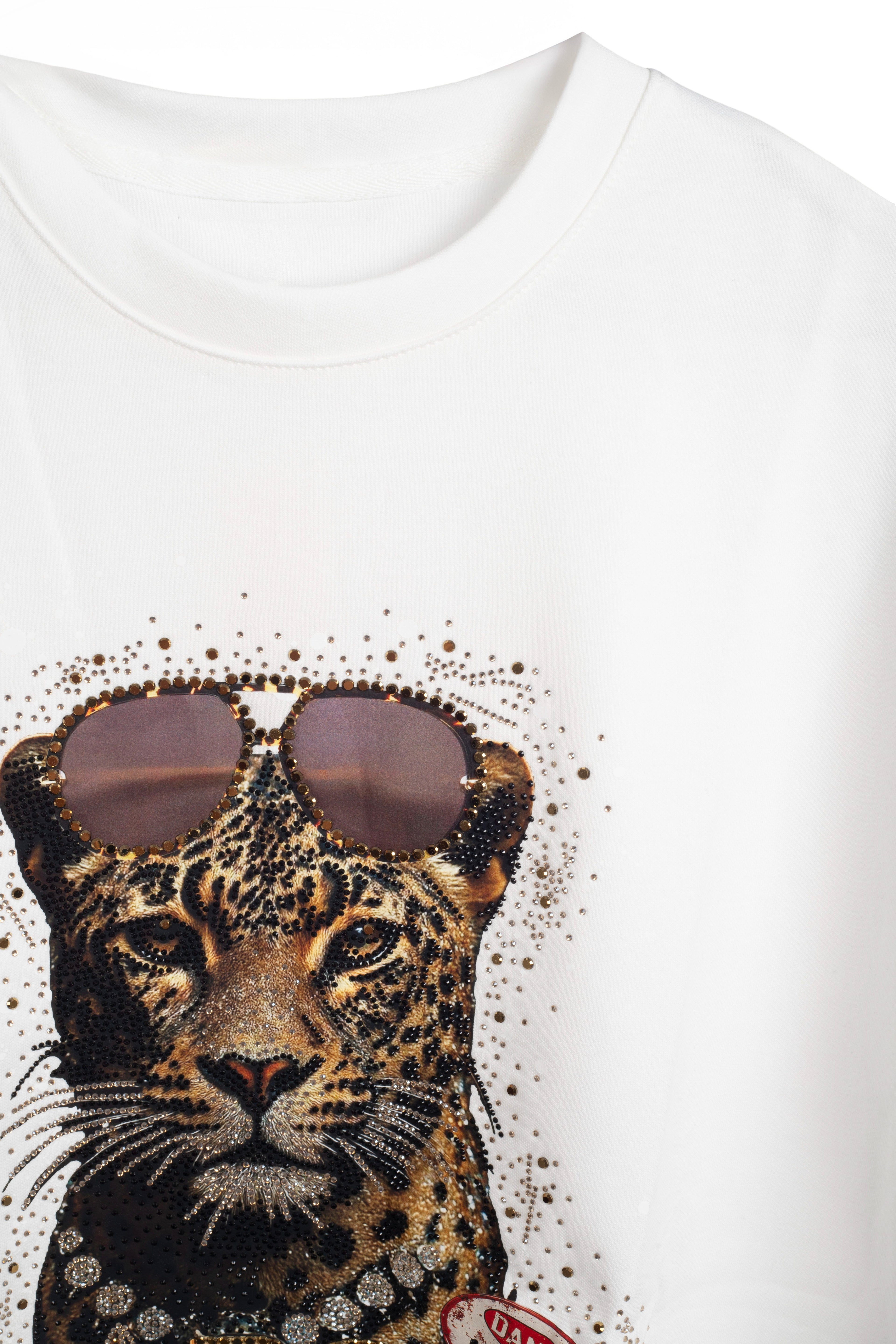 Camiseta nefelibata de tigre con brillos