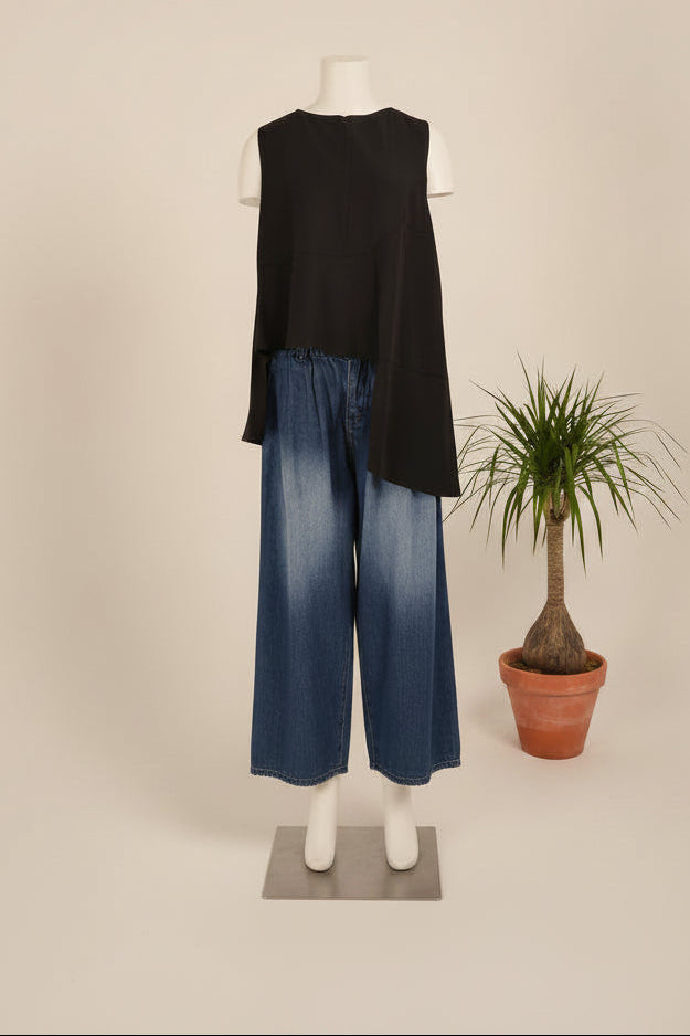 camisa asimetrica wendy trendy negra
