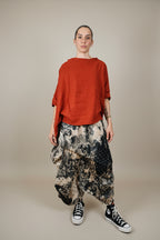 camiseta y pantalon de wendy trendy efecto arrugado en color rojo y pantalon de pana en varios colores 