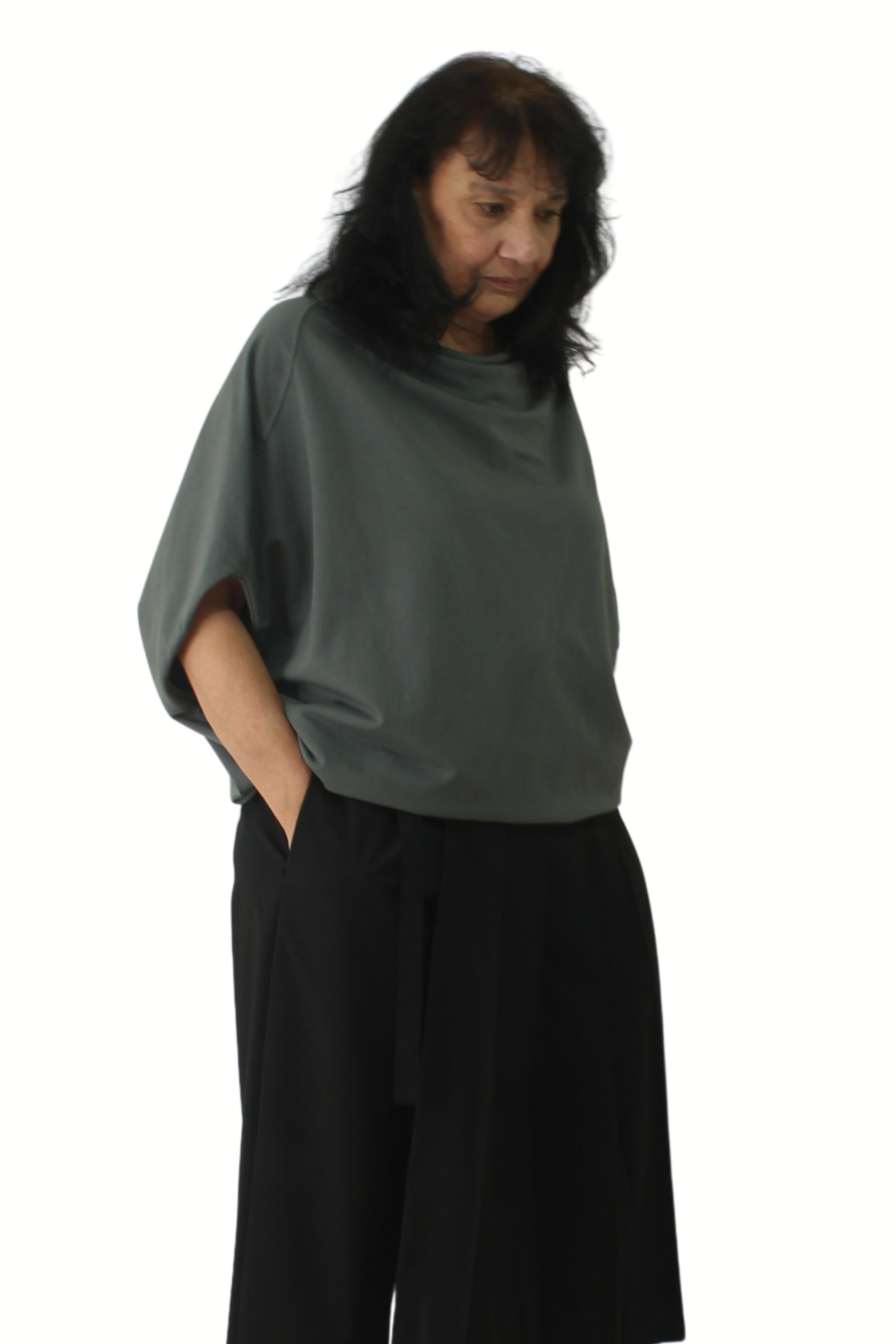 camiseta murciélago de Wendy trendy gris