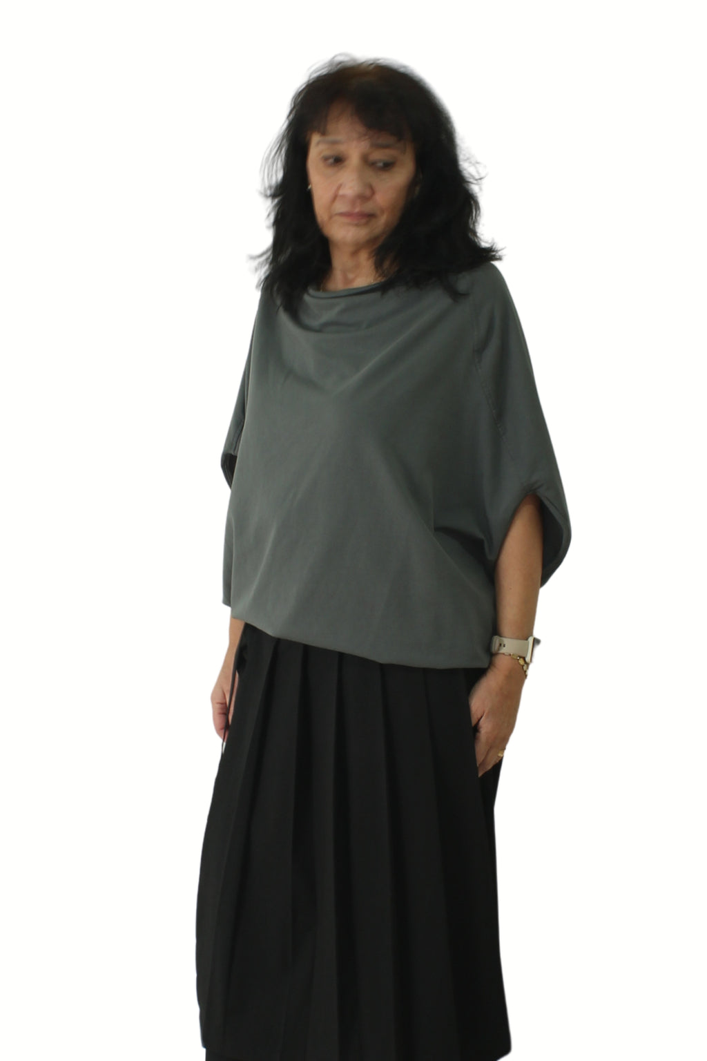 camiseta murciélago de Wendy trendy gris