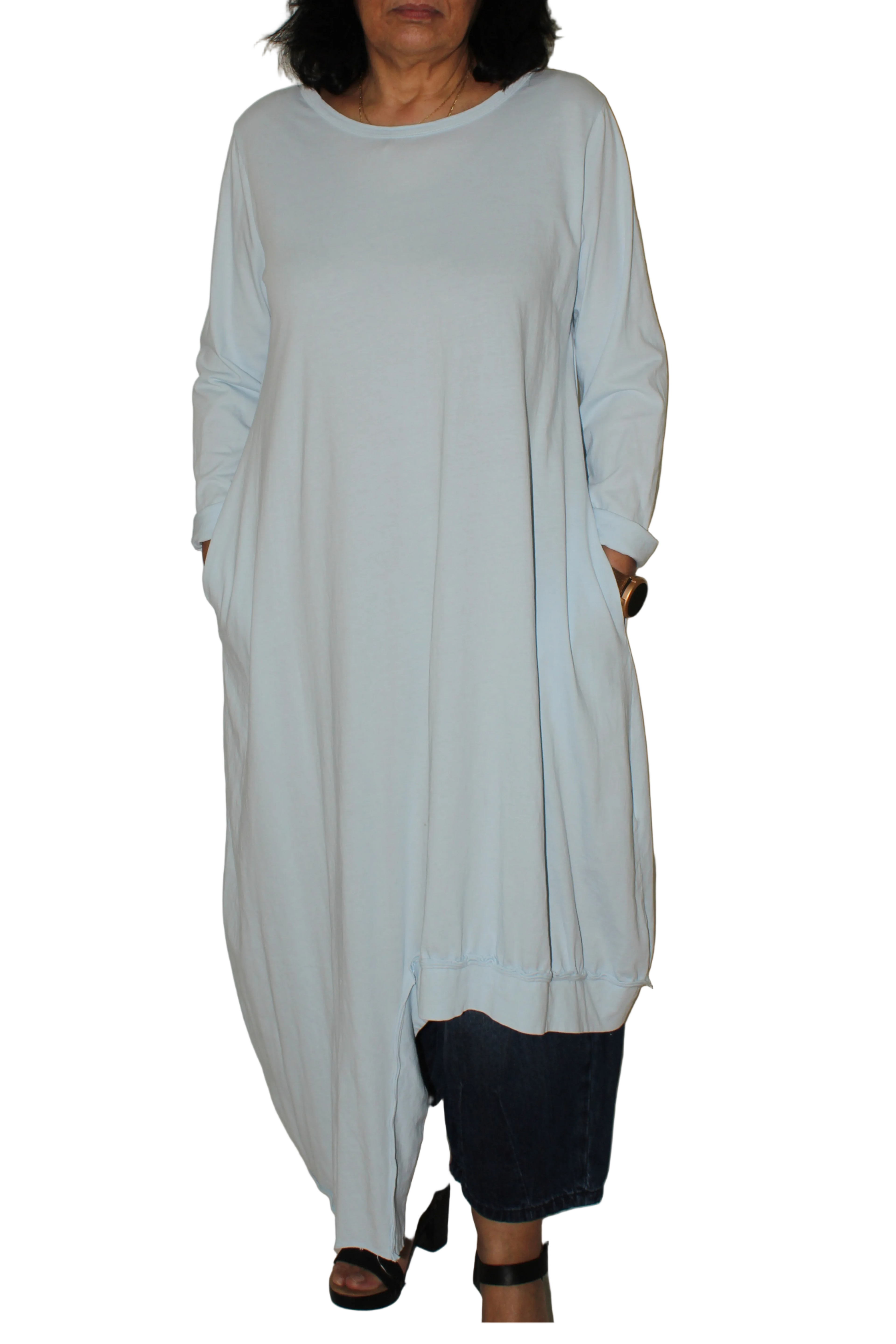 camiseta wendy trendy asimetrica larga azul bebe