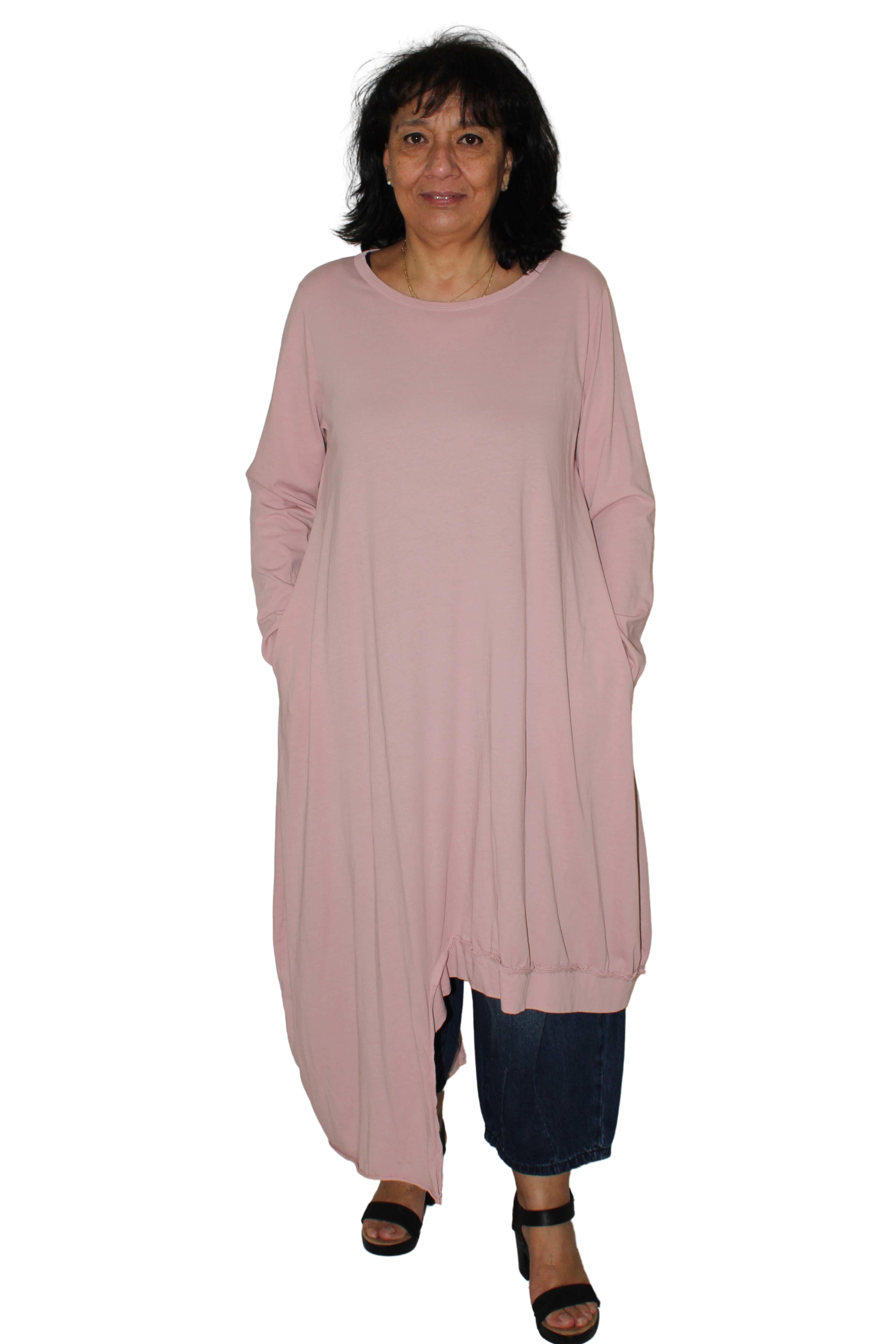 camiseta wendy trendy asimetrica rosa