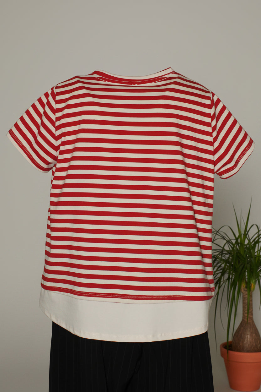 camiseta wendy trendy rayas bajo textura