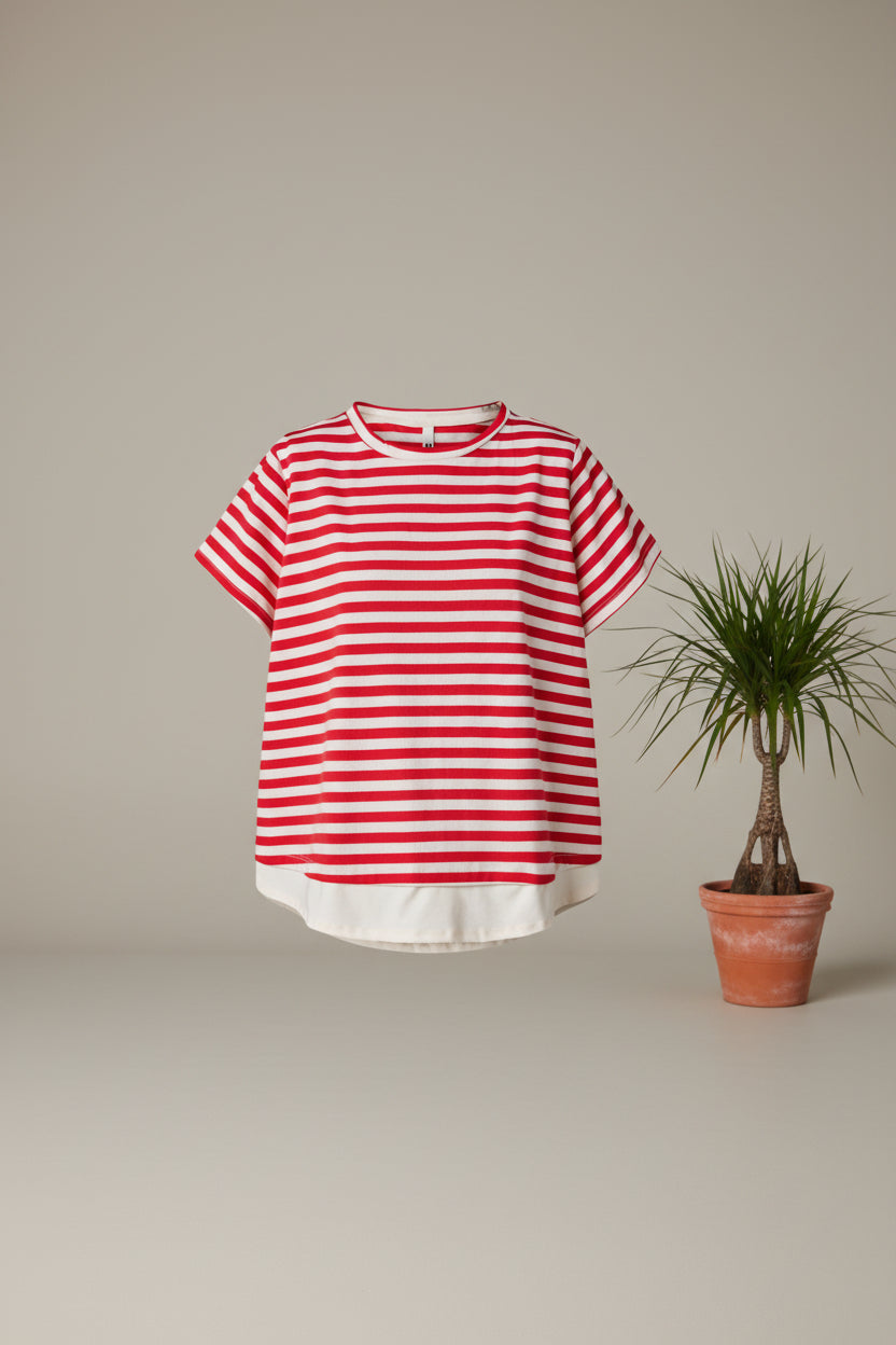 camiseta wendy trendy rayas bajo textura