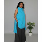 chaleco wendy trendy asimetrico azul cielo
