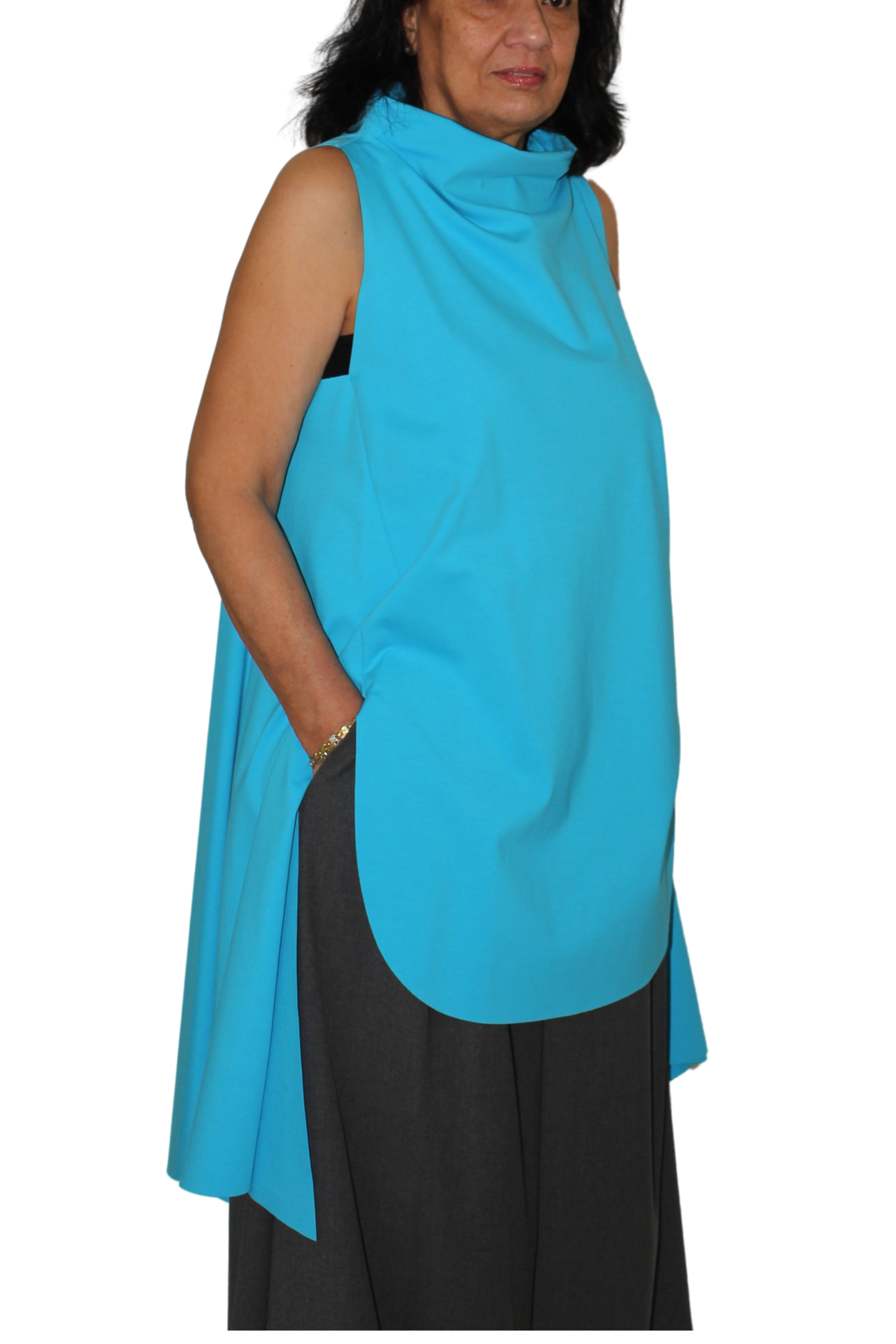 chaleco wendy trendy asimetrico azul cielo
