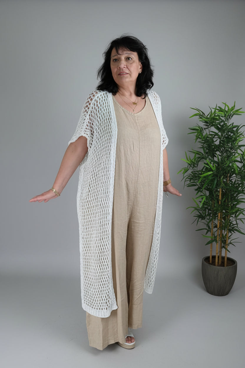 chaleco largo de jot_madrid en crochet blanco 