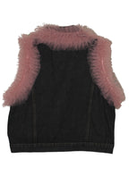 Chaleco nefelibata azul vaquero combinado en tul por la parte delantera | YOLYKKE