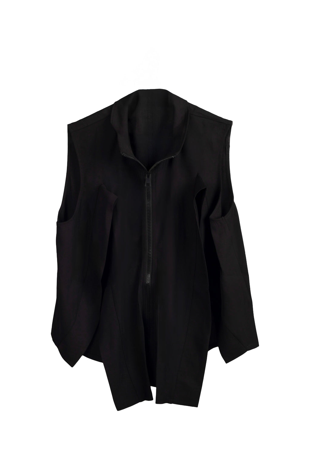 Chaleco Negro Abierto Laterales Cremallera - Nefelibata