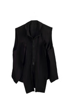 Chaleco Negro Abierto Laterales Cremallera - Nefelibata