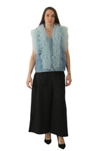 Chaleco nefelibata azul vaquero combinado en tul por la parte delantera | YOLYKKE