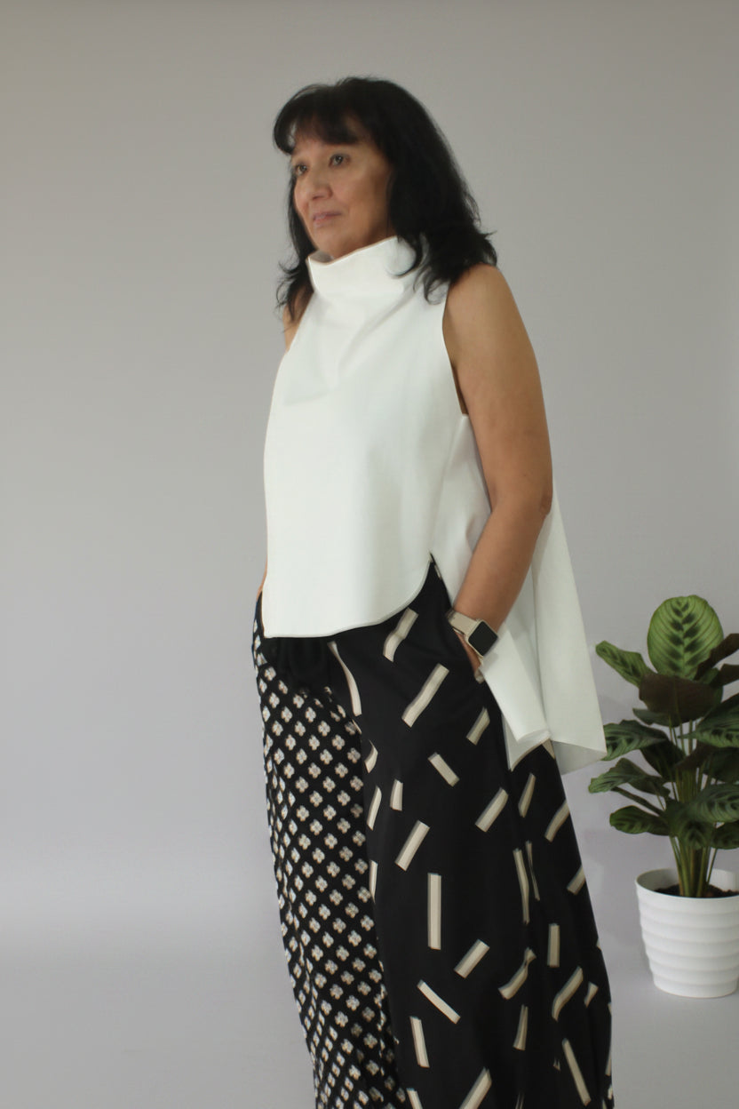 chaleco Wendy trendy cuello alto blanco