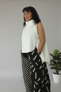 chaleco Wendy trendy cuello alto blanco