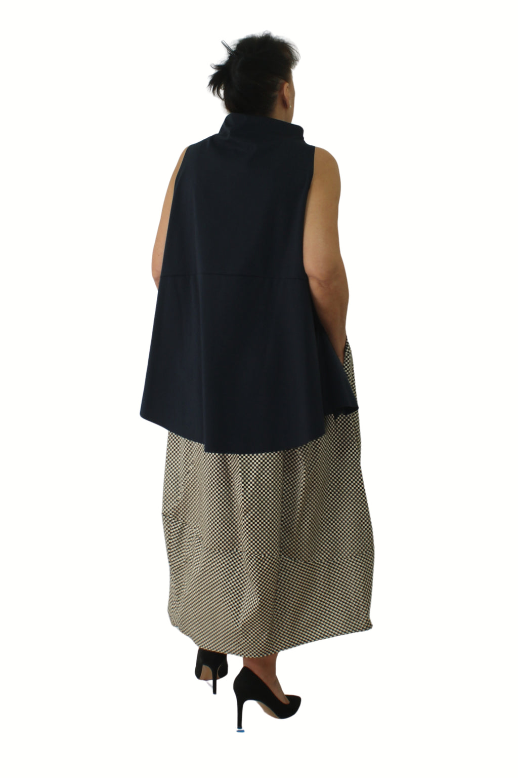 chaleco Wendy trendy cuello alto marino