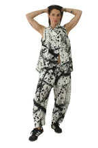 Chaleco de wendy trendy con efecto pintura en color blanco y negro