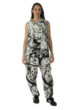 Chaleco de wendy trendy asimétrico bicolor efecto pintura blanco y negro