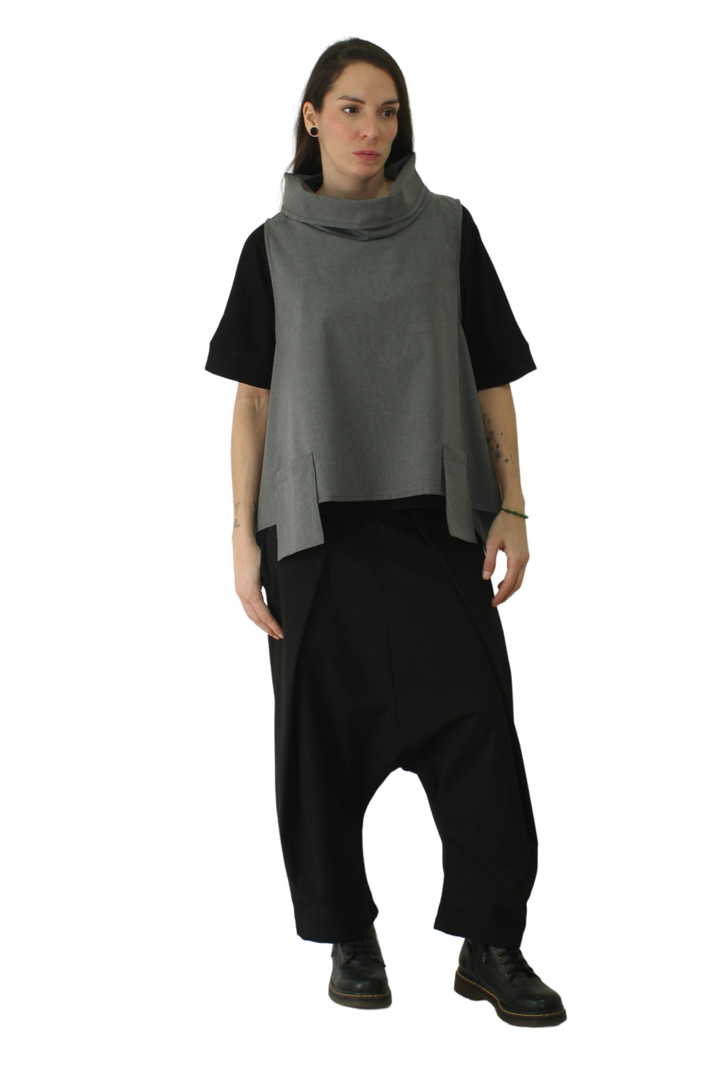 Chaleco Asimétrico Cuello Vuelto Wendy Trendy