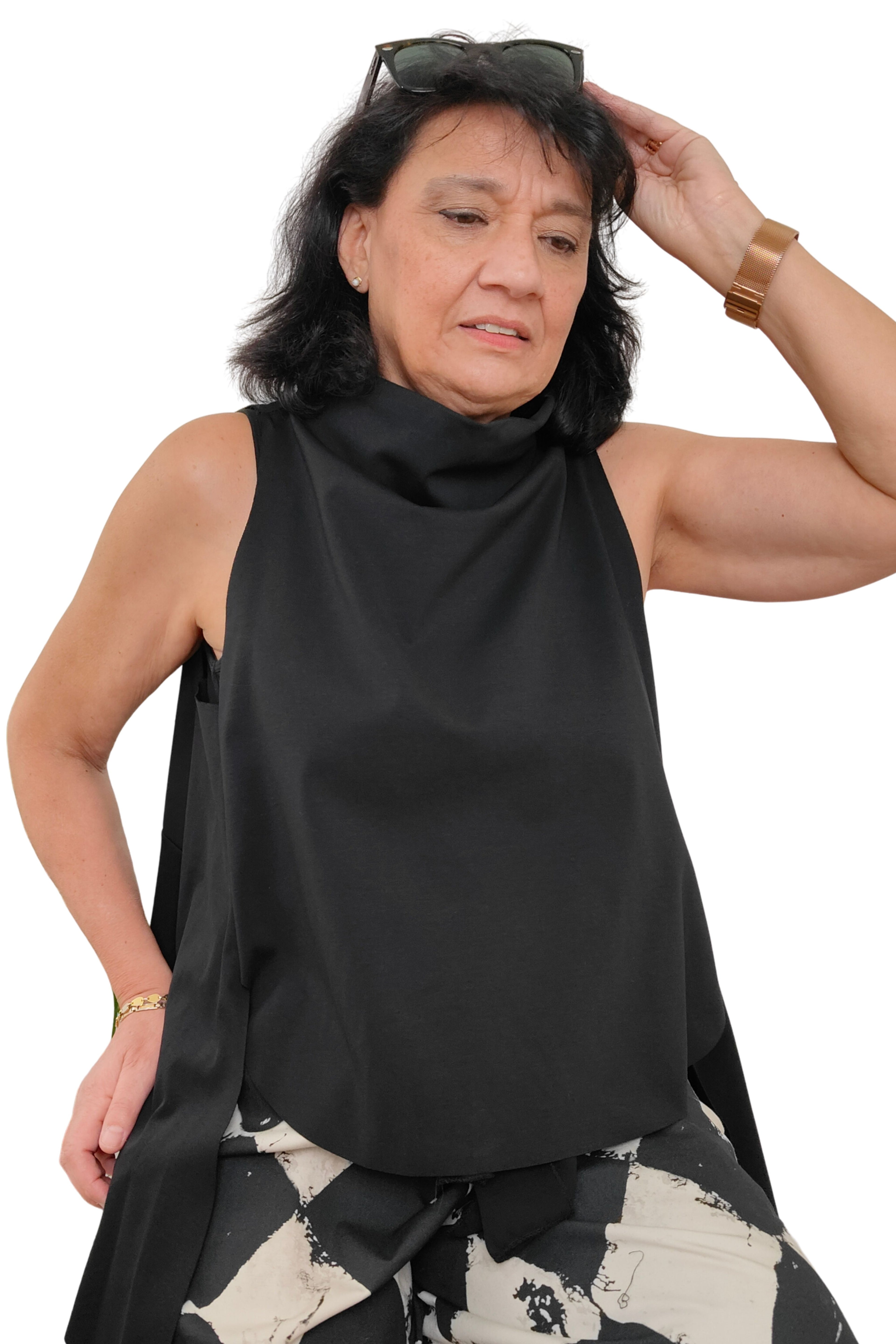 chalecos wendy trendy cuello alto asimetricos