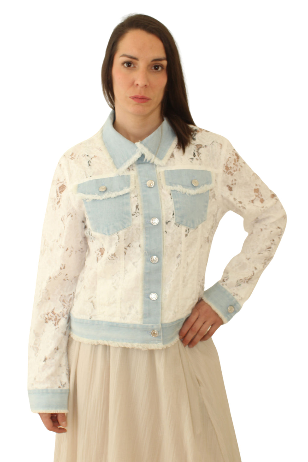 Chaqueta Vaquera Encaje Blanco - Jot_Madrid LYKKE