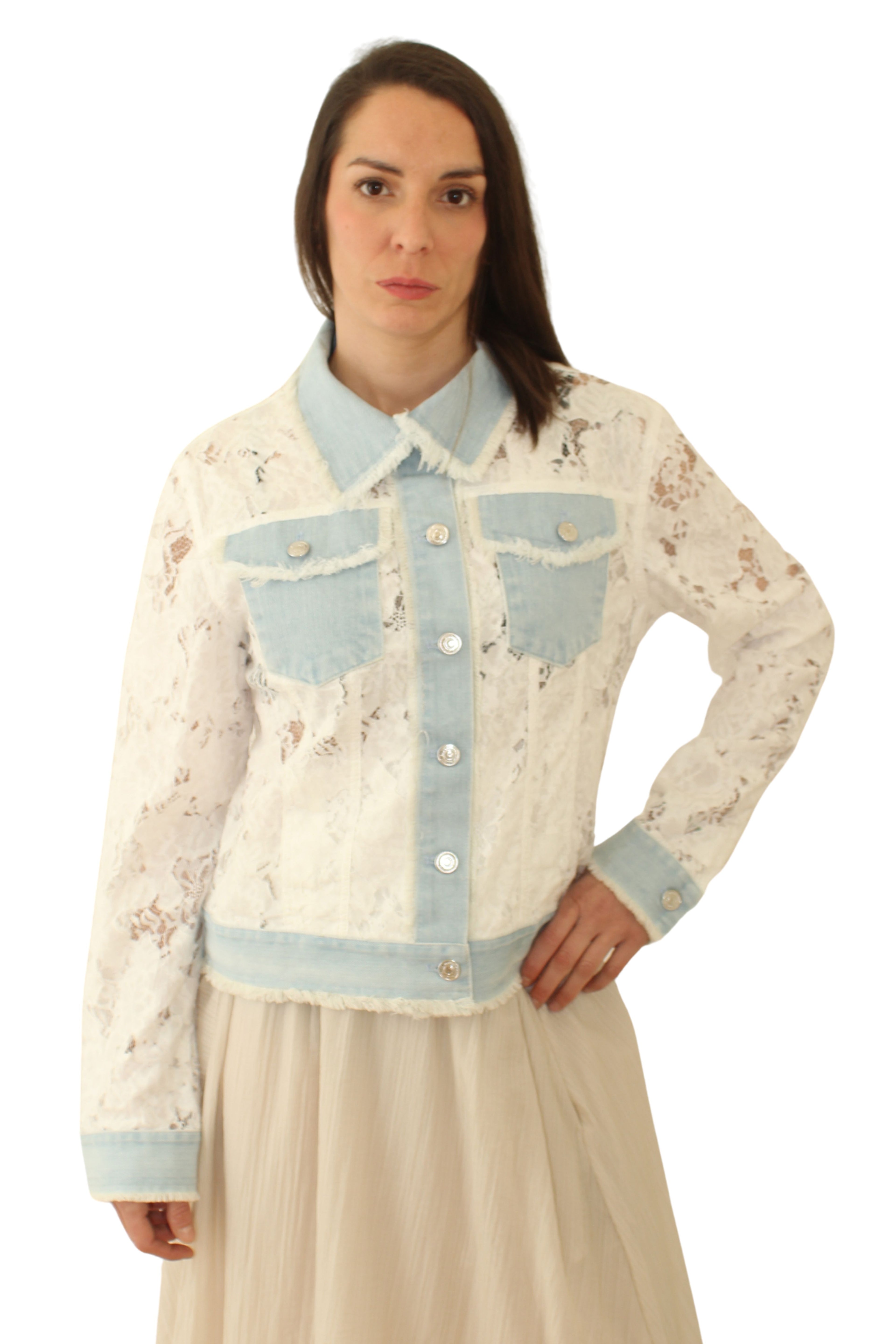 Chaqueta Vaquera Encaje Blanco - Jot_Madrid LYKKE