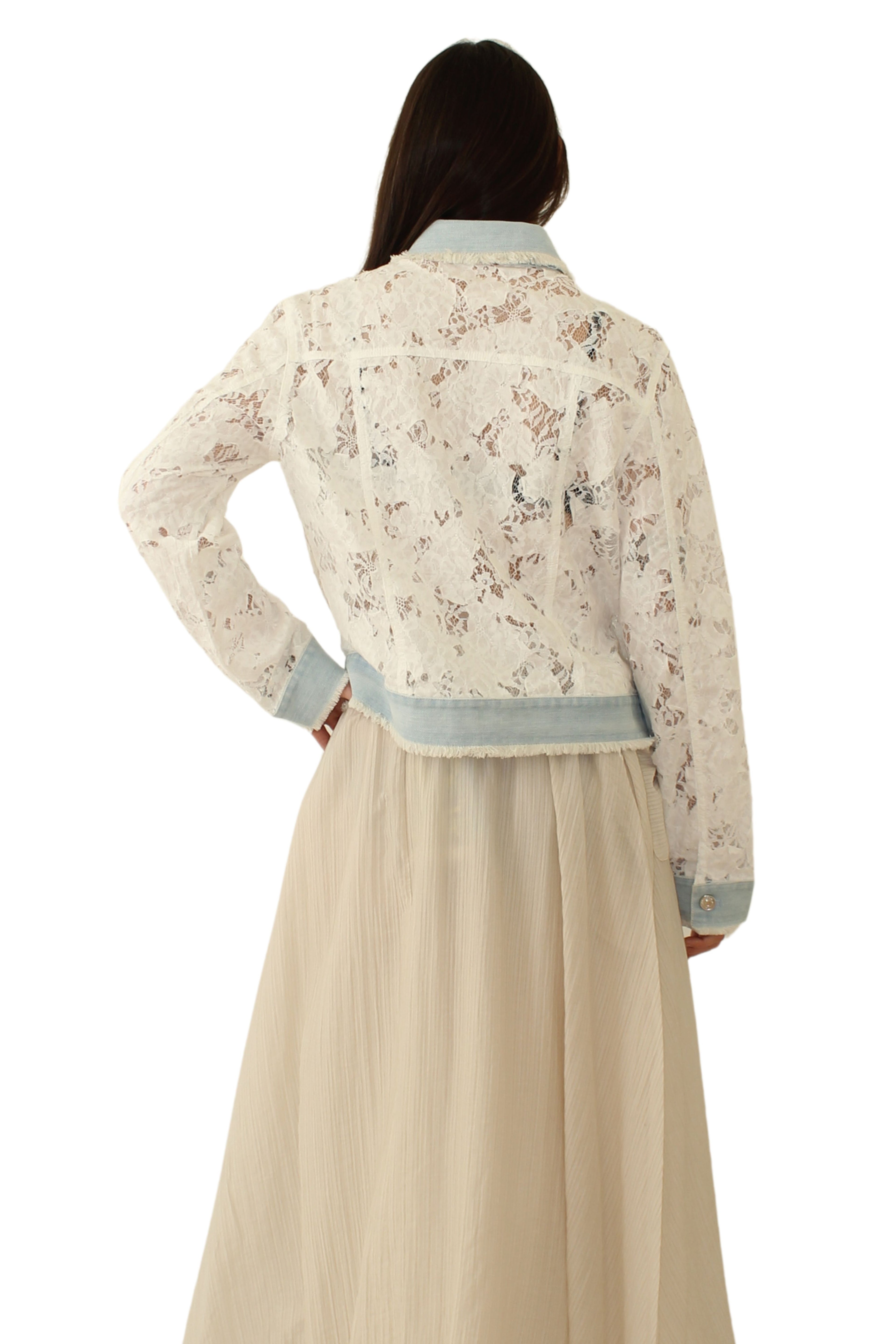 Chaqueta Vaquera Encaje Blanco - Jot_Madrid LYKKE