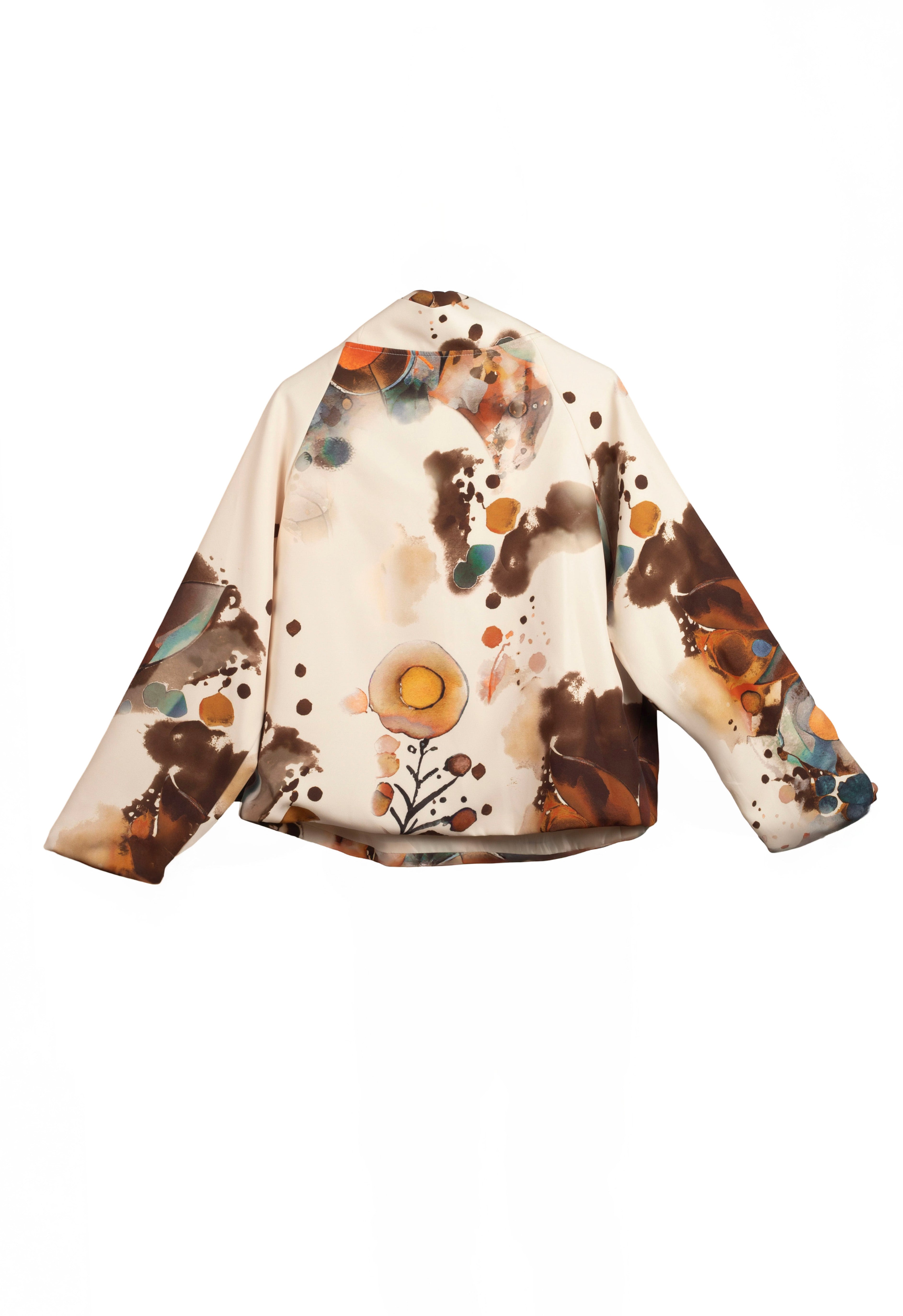 Chaqueta Estampada Abstracta Cuello Caído LYKKE