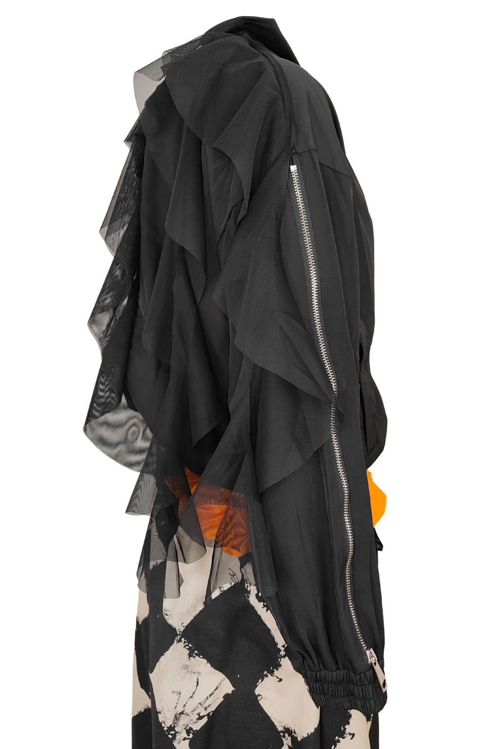 Chaqueta nefelibata marrón chocolate con cremalleras LYKKE